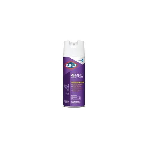 Clorox 4-in-1 Lavender Disinfectant Sanitizer - Ready-To-Use Spray - 14 fl oz (0.4 quart) - Lavender Scent - 12 / Carton - Purple