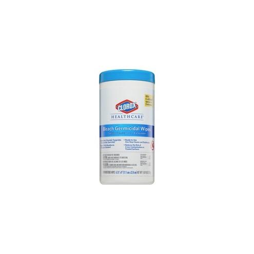 Clorox Healthcare Bleach Germicidal Wipes - Ready-To-Use Wipe6.75" Width x 9" Length - 70 / Canister - 390 / Pallet - White