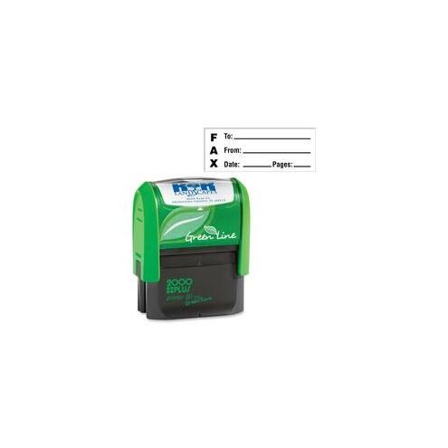 COSCO 2000 Plus Green Line Self-inking Stamp - Message/Date Stamp - 0.69" Impression Width x 1.75" Impression Length - 5000 Impression(s) - Black - Recycled - 1 Each