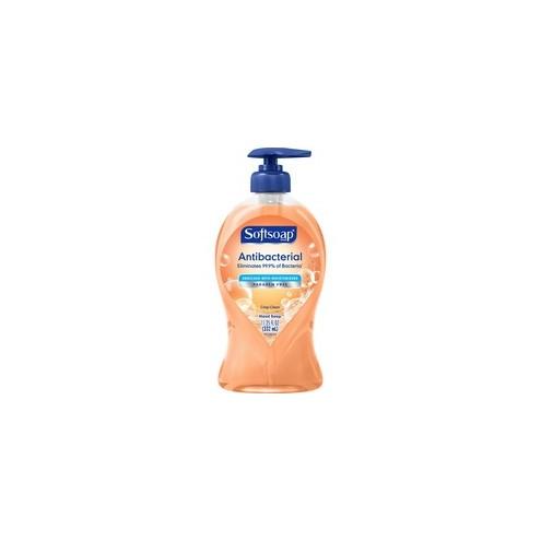 Softsoap Antibacterial Liquid Hand Soap Pump - 11.25 fl. oz. Bottles - Crisp Clean Scent - 11.3 fl oz (332.7 mL) - Bacteria Remover - Hand - Orange - 6 / Carton