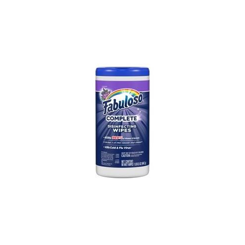Fabuloso Disinfecting Wipes - Ready-To-Use Wipe - Lavender Scent - 90 / Each - White