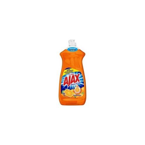 AJAX Ultra Triple Action Liquid Dish Soap - Liquid - 28 fl oz (0.9 quart) - Citrus Scent - 9 / Carton - Orange