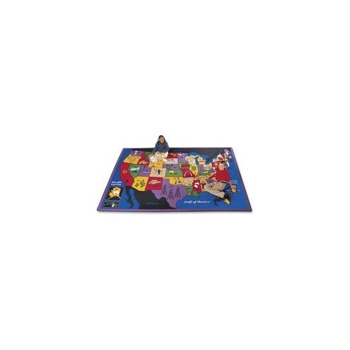 Carpets for Kids Discover America U.S. Map Area Rug - Kids - 69.96" Length x 99.96" Width - Rectangle