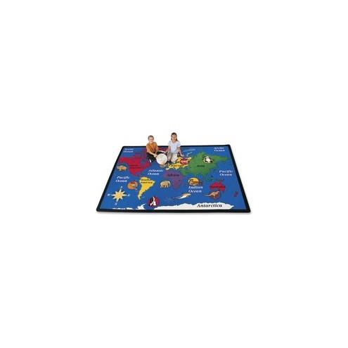 Carpets for Kids World Explorer Geography Area Rug - 69.96" Length x 99.96" Width - Rectangle