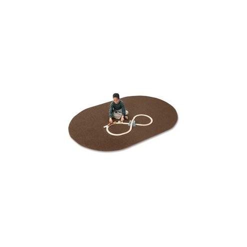 Carpets for Kids Mt. St. Helens Carpet Rug - 108" Length x 72" Width - Oval - Mocha - Nylon