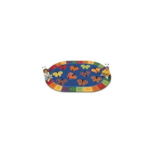 Carpets for Kids 123 ABC Butterfly Fun Oval Rug - 65" Length x 46" Width - Oval