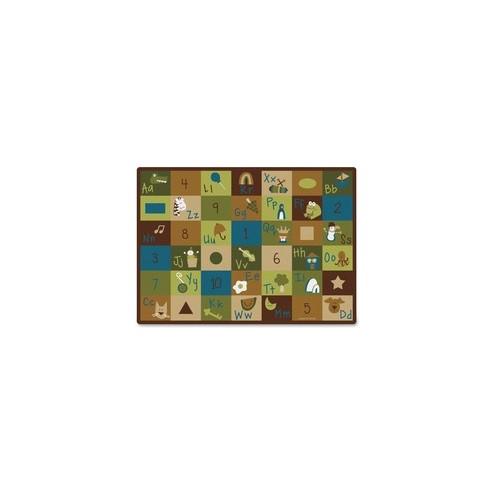 Carpets for Kids Learning Blocks Nature Design Rug - 100" Length x 70" Width - Rectangle