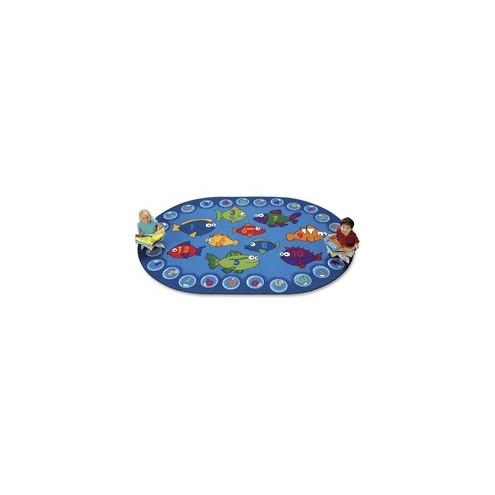 Carpets for Kids Fishing For Literacy Oval Rug - 113" Length x 81" Width - Oval