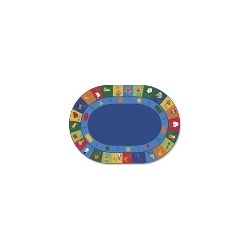 Carpets for Kids Learning Blocks Oval Seating Rug - 113" Length x 81" Width - Oval