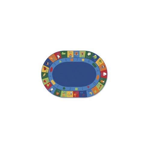 Carpets for Kids Learning Blocks Oval Seating Rug - 11.67 ft Length x 99" Width - Oval