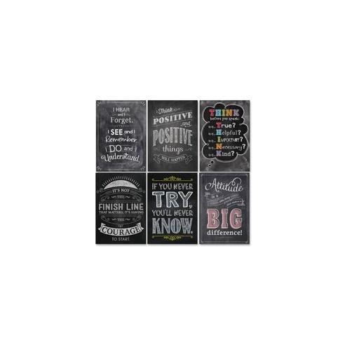 Creative Teaching Press Inspire U Chalk Poster 6pk - 13.4" Width x 19" Height - Chalkboard - Multicolor