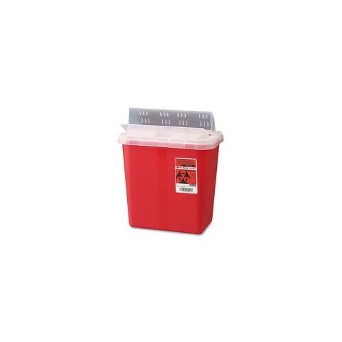 Covidien Sharps 2 Gallon Container with Lid - 2 gal Capacity - 12.8" Height x 10.5" Width x 7.3" Depth - Red