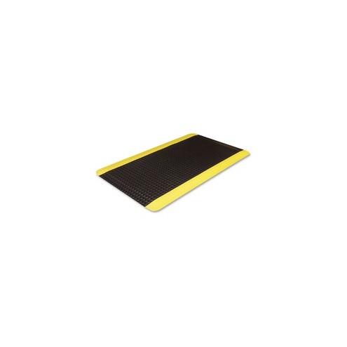 Crown Mats Industrial Deck Plate Anti-fatigue Mat - Industry, Indoor - 60" Length x 36" Width x 0.56" Thickness - Rectangle - Diamond Pattern Texture - Vinyl, PVC Foam - Black, Yellow