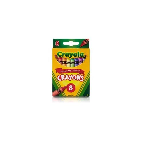 Crayola Regular Size Crayon Sets - 3.6" Length - 0.3" Diameter - Assorted - 8 / Box