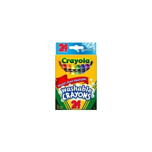 Crayola Washable Crayons - Assorted - 24 / Box