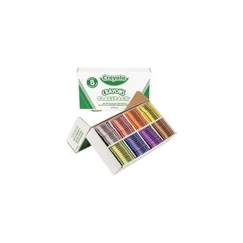 Crayola 8-Color Classpack Crayons - Red, Blue, Yellow, Orange, Green, Purple, Brown, Black, Violet - 800 / Box