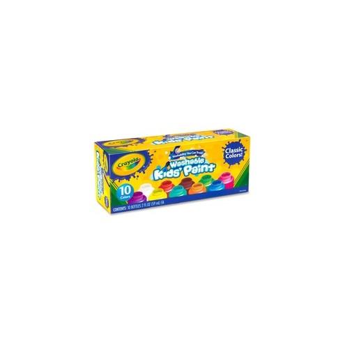 Crayola Crayola Washable Kids' Paint Set - 2 fl oz - 10 / Set - Blue, White, Violet, Brown, Green, Turquoise, Red, Yellow, Orange, Magenta