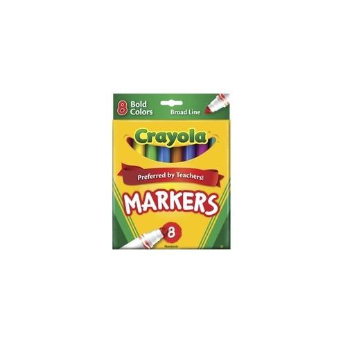 Crayola Regular Bold Colors Broad Line Markers - Broad Marker Point - Conical Marker Point Style - Assorted, Golden Yellow, Teal, Emerald, Azure, Plum, Raspberry - 8 / Set