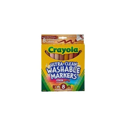 Crayola Multicultural Washable Markers - Conical Marker Point Style - Assorted - 8 / Set