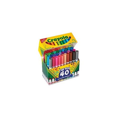 Crayola 40 Count Ultra-Clean Washable Broad Line Markers Conical