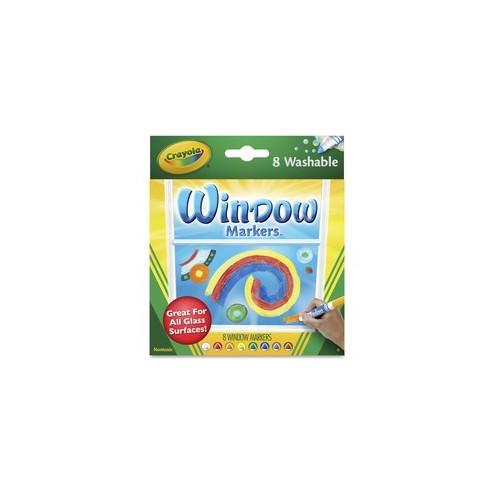 Crayola Washable Window Markers - Conical Marker Point Style - Assorted - 8 / Set