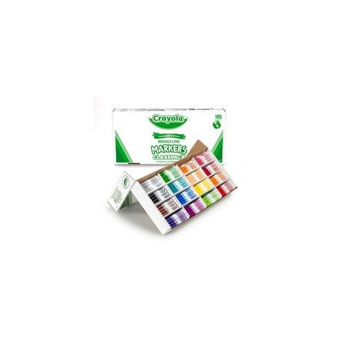 Crayola Broadline Classpack Markers - Broad Marker Point - Conical Marker Point Style - Assorted Water Based Ink - 256 / Box