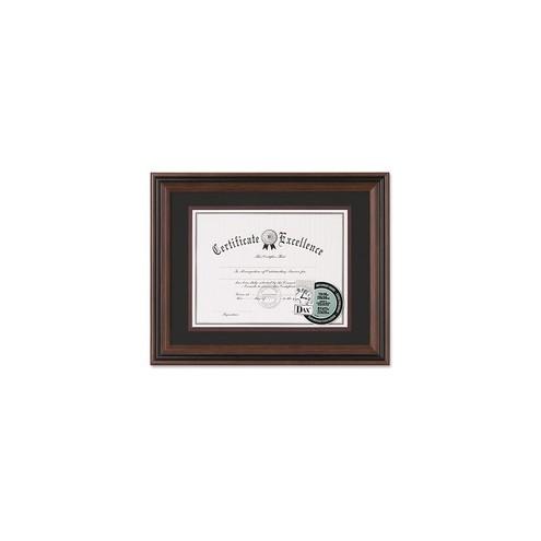 DAX Rigid Plastic Document Frame - 16" x 13" Frame Size - Holds 11" x 8.50" Insert - Desktop - Horizontal, Vertical - Easel Back - 1 Each - Plastic - Rosewood