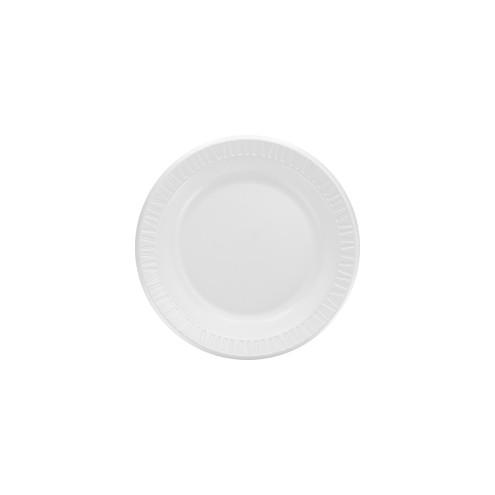 Dart 10-1/4" Quiet Classic Laminated Plate - 10.25" Diameter Plate - Foam, Plastic - Serving - White - Glossy - 500 Piece(s) / Carton