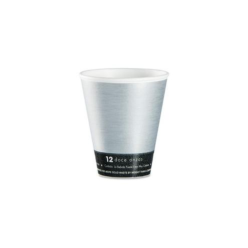 Dart ThermoThin Disposable Cups - 12 fl oz - 1000 / Carton - Silver, Black - Hot Drink, Cold Drink, Beverage