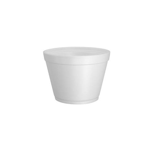 Dart Foam Food Containers - 16 fl oz - Round - 500 / Case - White - Foam - Sauce, Ice Cream