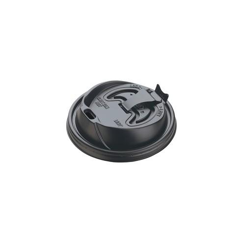 Dart Black Plastic Reclosable Lids - Round - Plastic - 1000 / Carton - Black