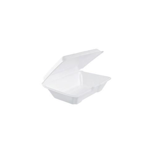 Dart Insulated Foam Hinged Lid Containers - 9.30" Length 6.40" Width Food Container, Lid - Polystyrene, Foam - Transporting - 200 Piece(s) / Carton