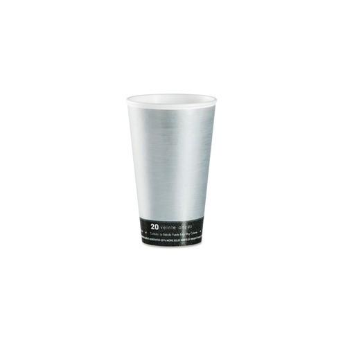 Dart ThermoThin Disposable Cups - 20 fl oz - 500 / Carton - Silver, Black - Hot Drink, Cold Drink, Beverage