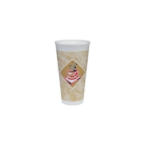 Dart Gourmet Foam Cups - 20 fl oz - 500 / Carton - White - Foam - Hot Drink, Cold Drink