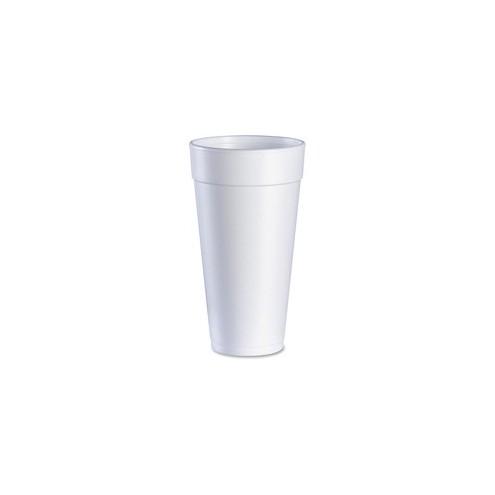 Dart Big Drink Cup - 24 fl oz - Round - 500 / Carton - White - Foam - Beverage, Hot Drink, Cold Drink