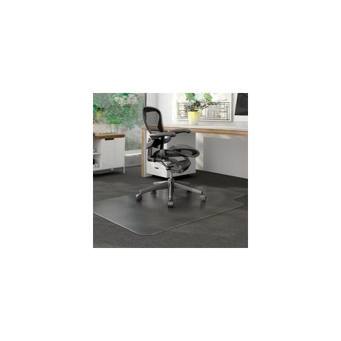 Deflecto DuraMat Chairmat - Carpeted Floor - 53" Length x 45" Width - Lip Size 12" Length x 25" Width - Vinyl - Clear