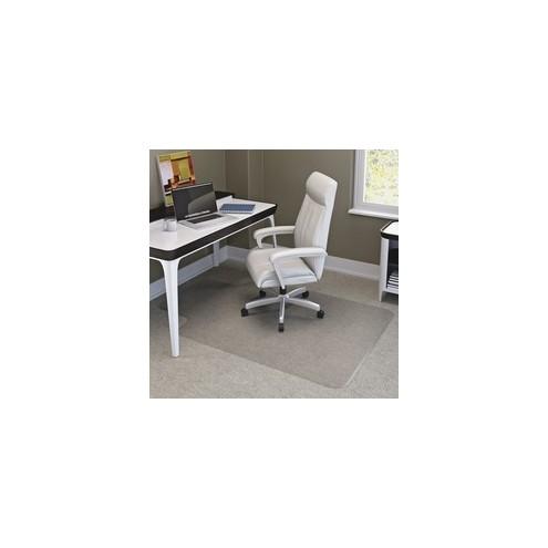 Deflecto SuperMat CM14233 Chair Mat - Carpeted Floor - 45" Length x 53" Width - Lip Size 12" Length x 25" Width - Vinyl