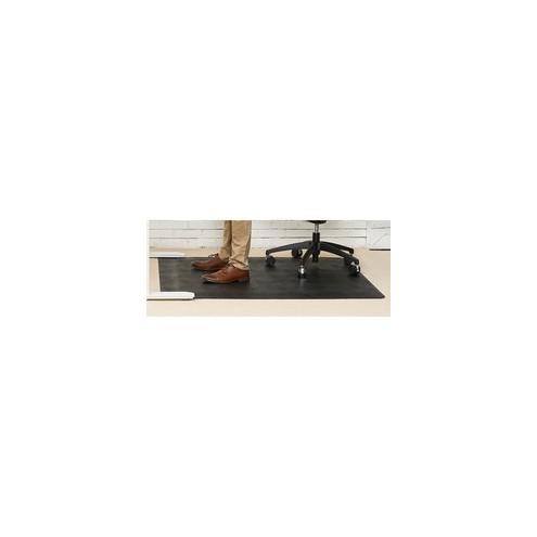 Deflecto 36x48 Ergonomic Sit-Stand Chair Mat - Workstation - 36" Width x 48" Depth x 0.37" Thickness - Rectangle - Black