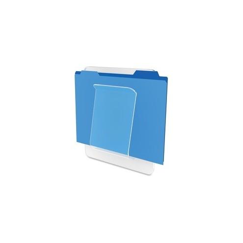 Deflecto Stand-Tall Wall File - 10.5" Height x 10" Width x 2" Depth - Clear - Plastic - 1Each