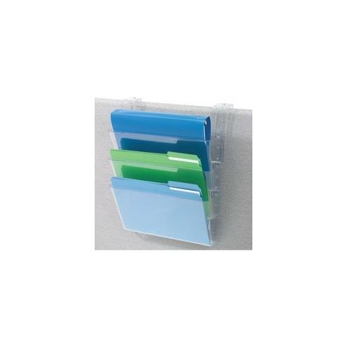 Deflecto Stackable DocuPocket set for partition walls - 3 Pocket(s) - 20" Height x 13" Width x 4" Depth - Clear - 3 / Set