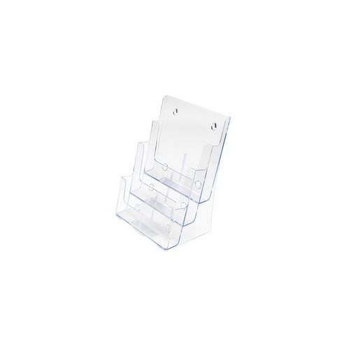 Deflecto Multi-Compartment DocuHolder - 3 Compartment(s) - 3 Tier(s) - 12.6" Height x 9.5" Width x 8" Depth - Desktop - Clear - Plastic - 1Each