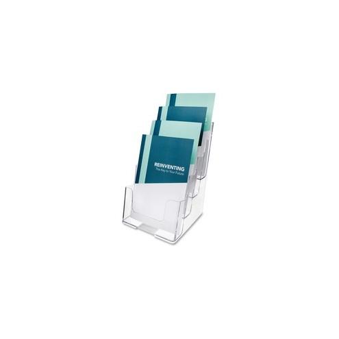 Deflect-o Booklet Holder - 4 Compartment(s) - 4 Tier(s) - 10" Height x 6.8" Width x 6.3" Depth - Desktop - Clear - Plastic - 1Each