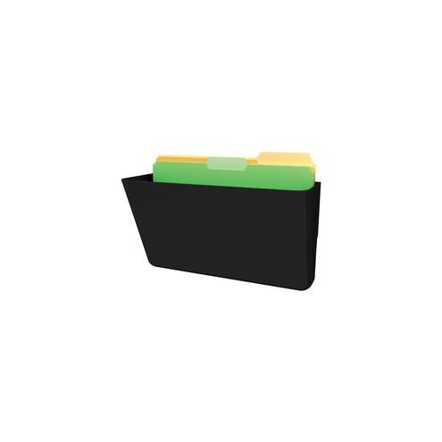 Deflecto Sustainable DocuPocket Letter Black-1 Pocket 50% Recycled Content - 1 Pocket(s) - 7" Height x 13" Width x 4" Depth - Recycled - Black - Plastic - 1Each