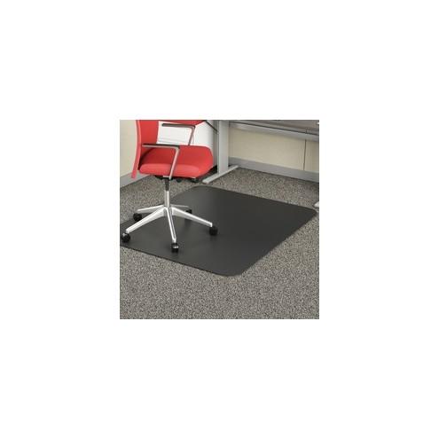 Deflecto Black Economat for Carpet - Floor, Office, Carpeted Floor, Breakroom - 53" Length x 45" Width - Rectangle - Vinyl - Black
