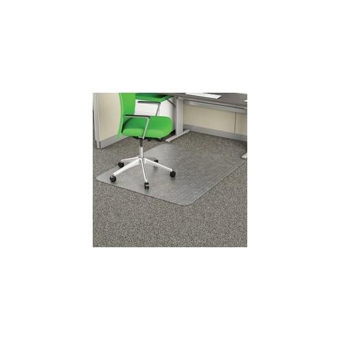 Deflecto Earth Source 46x60 EconoMat Chair Mat - Commercial, Carpet - 60" Length x 46" Width x 0.10" Thickness - Rectangle - Clear