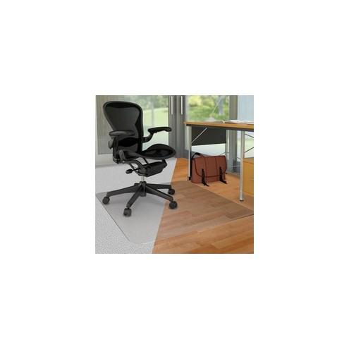 Deflecto DuoMat Carpet/Hard Floor Chairmat - Carpet, Hard Floor - 53" Length x 45" Width - Lip Size 25" Length x 12" Width - Rectangle - Classic - Clear