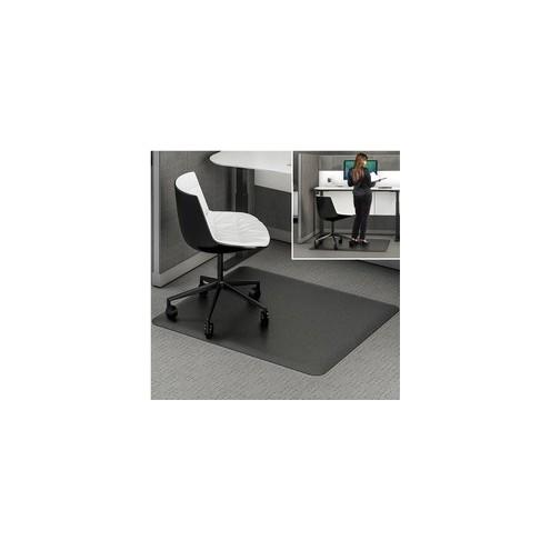 Deflecto Ergonomic Sit-Stand Chairmat - Workstation - 53" Length x 45" Width x 0.80" Depth - Rectangle - Foam - Black