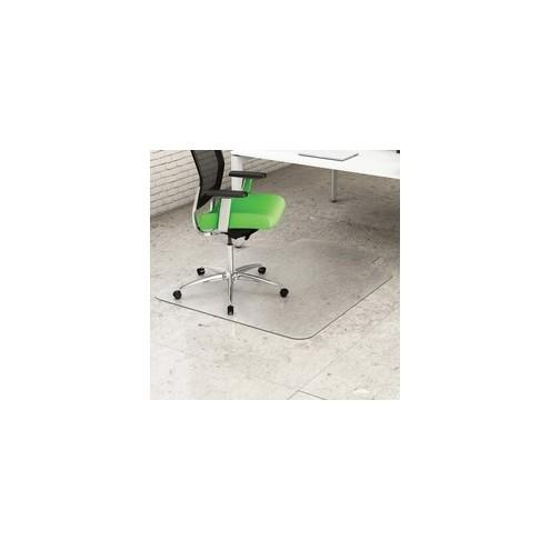 Deflecto Earth Source 45x53 Hard Floor Mat with Lip - Commercial, Carpet, Hard Floor - 53" Length x 45" Width x 0.10" Thickness - Lip Size 12" Length x 25" Width - Clear