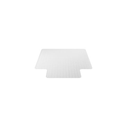 Deflecto Checker Bottom DuraMat for Carpets - Office, Carpeted Floor - 53" Length x 45" Width - Lip Size 12" Length x 25" Width - Clear