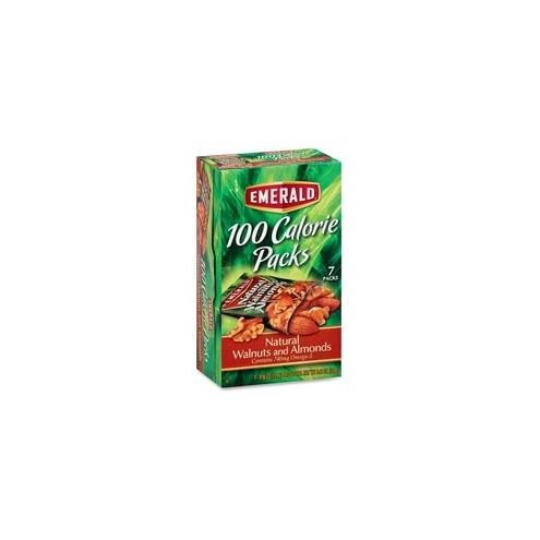 Emerald Diamond 100 Calorie Packs Natural Walnuts/Almonds - Walnut, Almond - Packet - 0.56 oz - 7 / Box